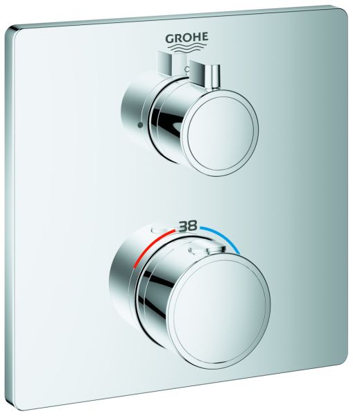 GROHE Thermostat-Brausebatterie Grohtherm FMS eckig chrom 24078000, für Rapido SmartBox - Bild 1