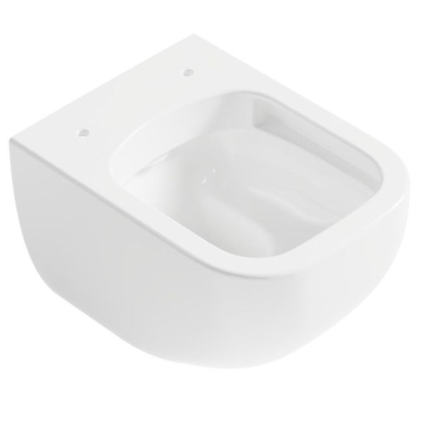 VIGOUR Wand-Tiefspül-WC derby kompakt 48cm, spülrandlos, weiss PflegePLUS - Bild 1
