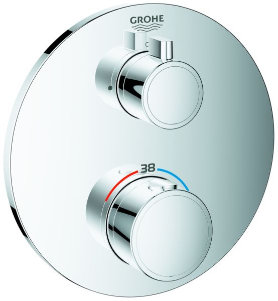 GROHE Thermostat-Brausebatterie Grohtherm FMS rund chrom 24075000, für Rapido SmartBox - Bild 1