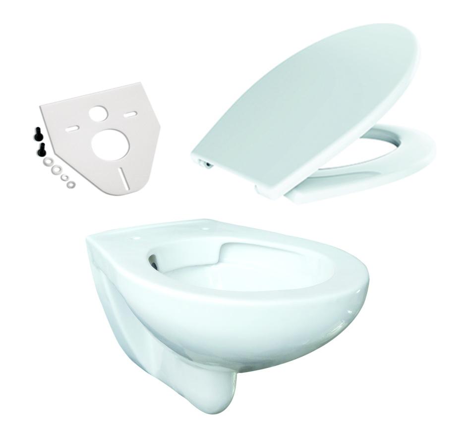 VIGOUR Wand-Tiefspül-WC Set One spülrandlos, mit WC-Sitz und sichtbare Befestigung | WUH24 Online Shop für Bad, Küche, Heizung und Installation