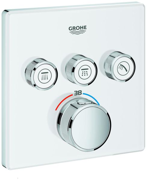 GROHE Thermostat Grohtherm SmartControl eckig FMS 3 Absperrventile moon white 29157LS0 - Bild 1