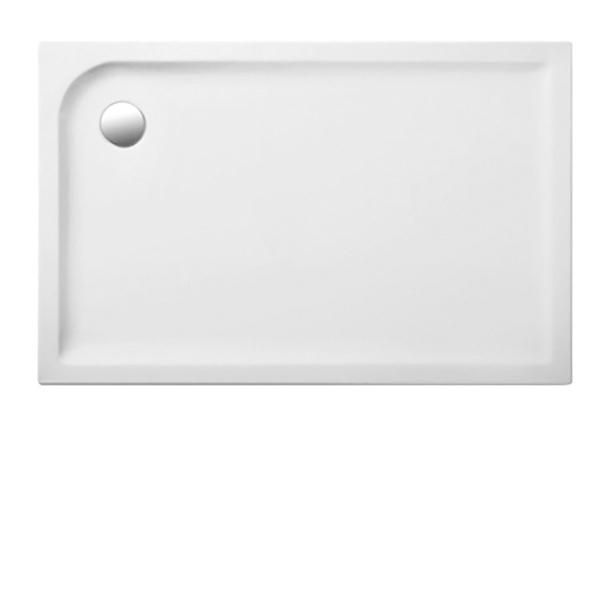 Duschwanne 120x80x3,5 cm rechteckig superflach aus Sanitär-Acryl weiß - Bild 1