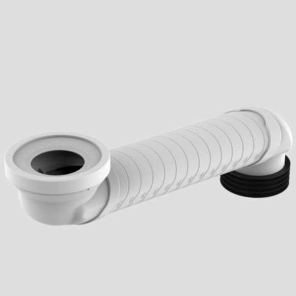 WC-Etagenbogen (PVC) 90mm waagerecht Oberfläche grau - Bild 1