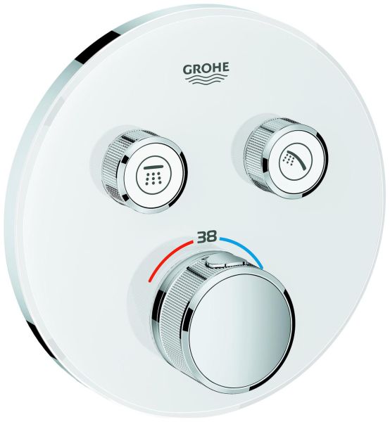 GROHE Thermostat Grohtherm SmartControl rund FMS 2 Absperrventile moon white 29151LS0 - Bild 1