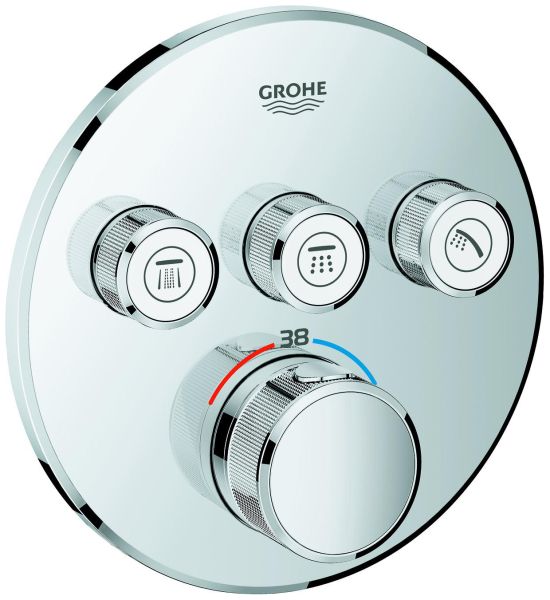 GROHE Thermostat Grohtherm SmartControl FMS rund 3 Absperrventile chrom 29121000 - Bild 1