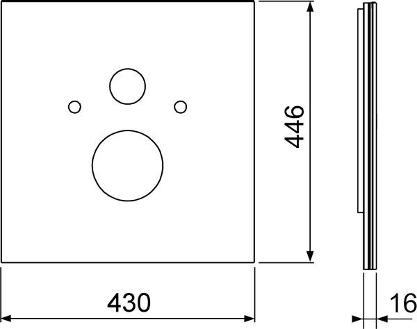 TECElux untere WC-Glas-Betätigungsplatte für Standard-WC weiß 9650100 