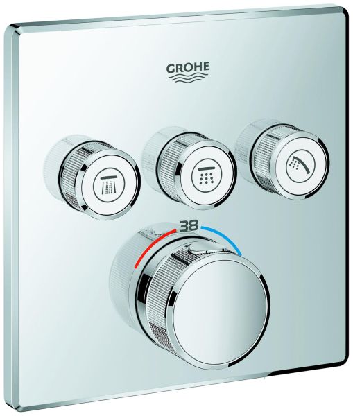 GROHE Thermostat Grohtherm SmartControl eckig FMS 3 Absperrventile chrom 29126000 - Bild 1