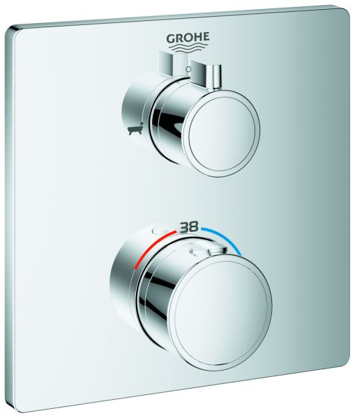 GROHE Thermostat-Wannenbatterie Grohtherm FMS eckig chrom 24080000, für Rapido SmartBox - Bild 1