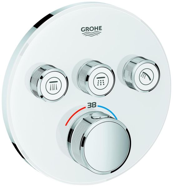 GROHE Thermostat Grohtherm SmartControl rund FMS 3 Absperrventile moon white 29904LS0 - Bild 1