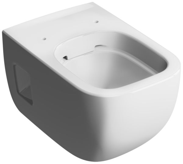 VIGOUR Wand-Tiefspül-WC derby plus +5cm spülrandlos, sichtbare Befestigung, weiss PflegetectPLUS - Bild 1