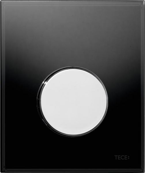 TECEloop Urinal-Betätigungsplatte Glas schwarz Taste chrom glänzend, inklusive Kartusche 9242656 - Bild 1
