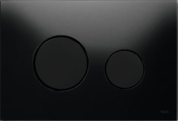 TECEloop WC-Betätigungsplatte 2-Mengen Glas schwarz, Tasten schwarz 9240657 - Bild 1