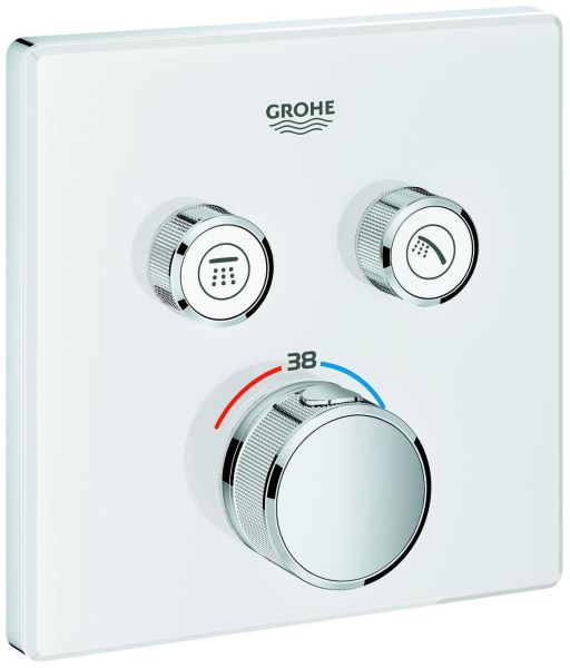 GROHE Thermostat Grohtherm SmartControl eckig FMS 2 Absperrventile moon white 29156LS0 - Bild 1
